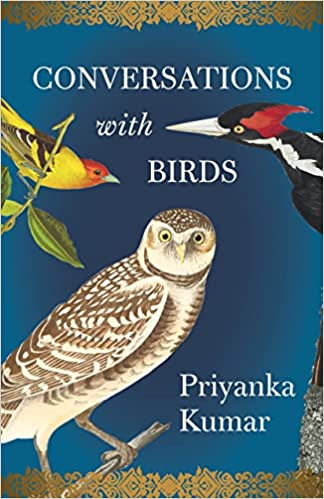 cover of Conversations with Birds by Priyanka Kumar; paintings of birds