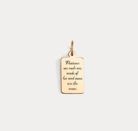 Custom book quote necklace