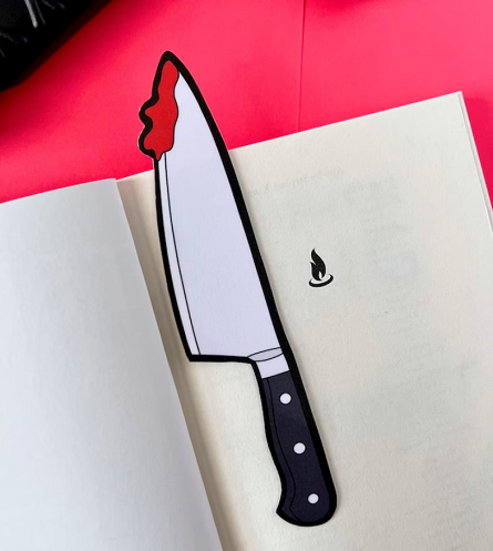 bloody knife bookmark by siyoboutique