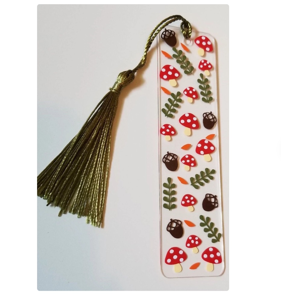 acrylic mushroom bookmark