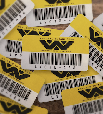 Weyland-Yutani asset tag sticker