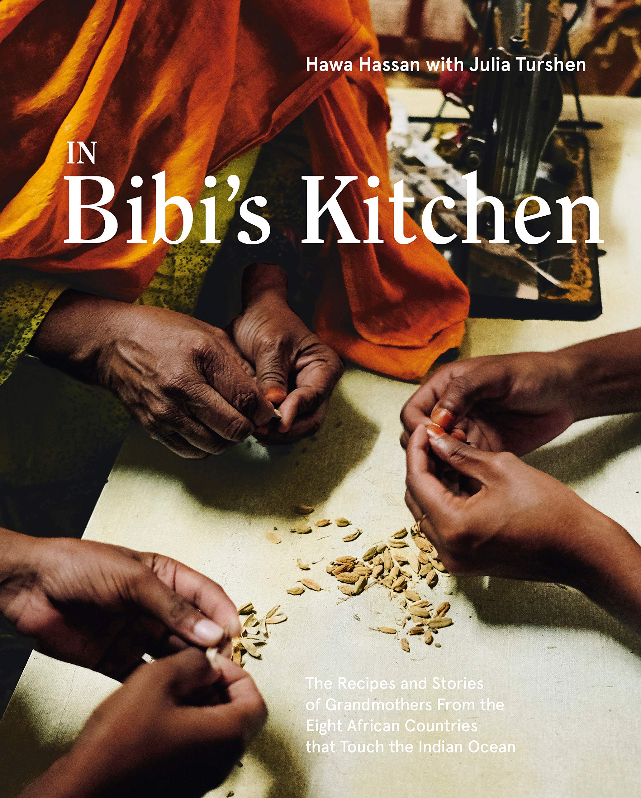 a graphic of the covers of In Bibi's Kitchen: The Recipes and Stories of Grandmothers from the Eight African Countries that Touch the Indian Ocean by Hawa Hassan