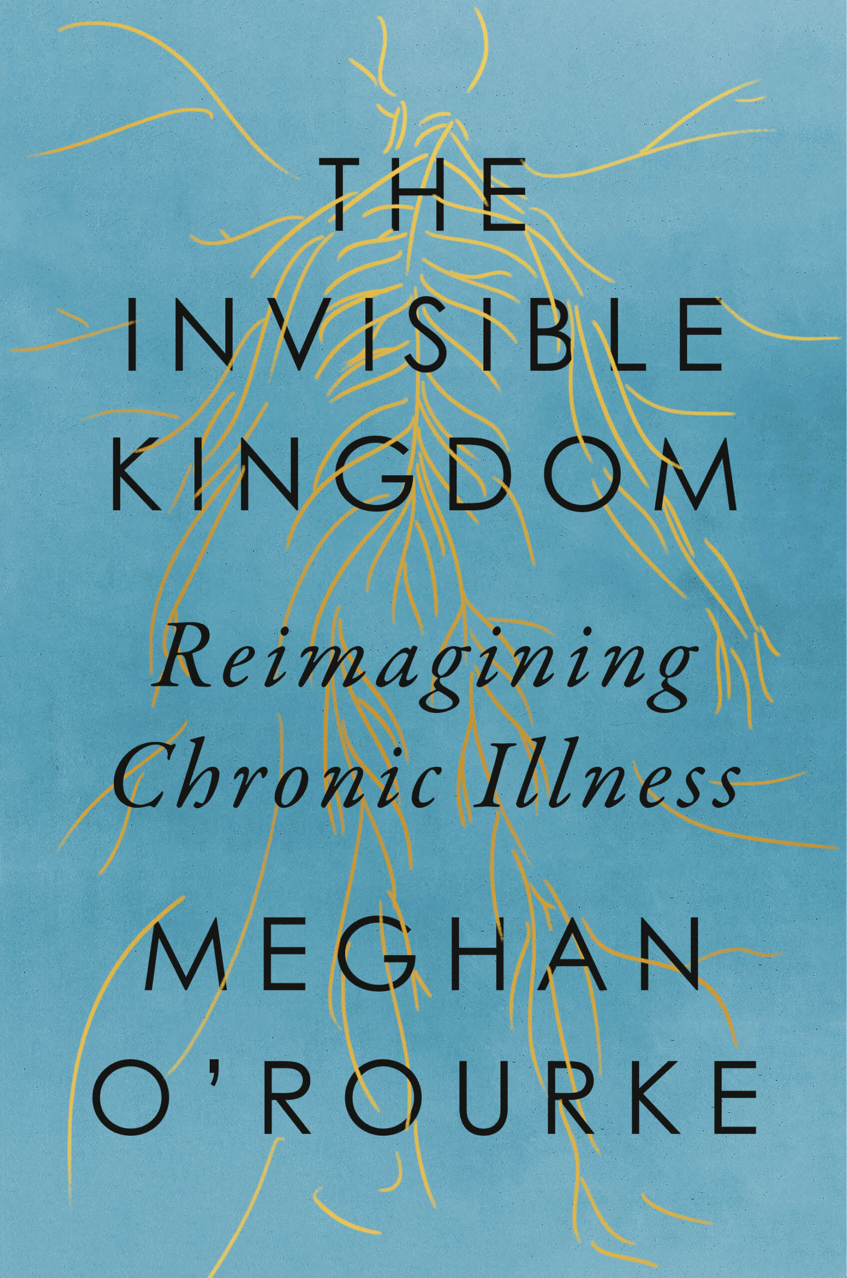 a graphic of the cover of Invisible Kingdom: Reimagining Chronic Illness by Meghan O'Rourke