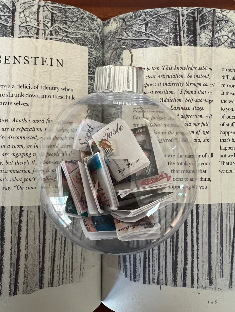 Miniature book ornament