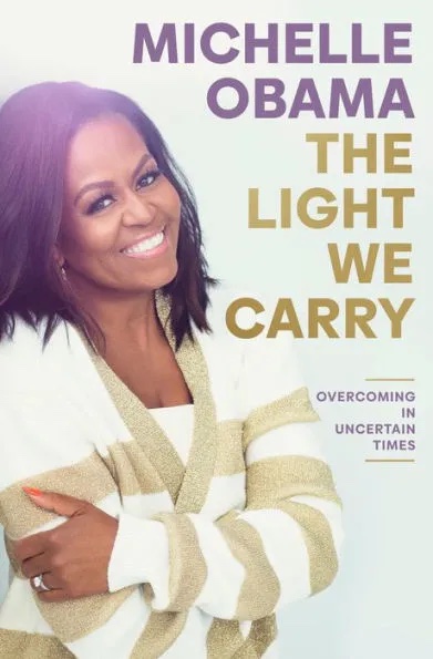 A graphic of the cover of The Light We Carry by Michelle Obama