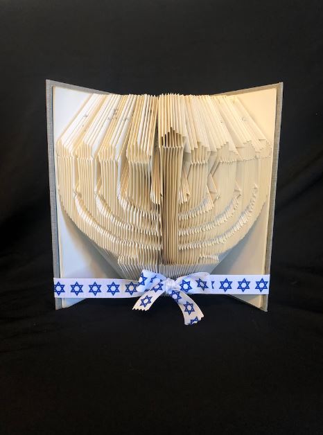 Hanukkah menorah book folding pattern by BentBooksBoutique