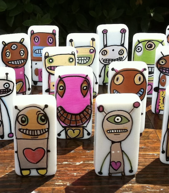 picture of the hand-painted love bots