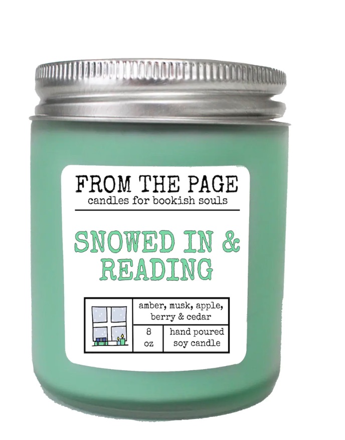 snowed in and reading candle