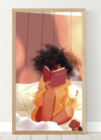 Black woman reading print