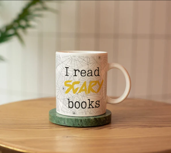 i read scary books mug from fancifulcreationsco