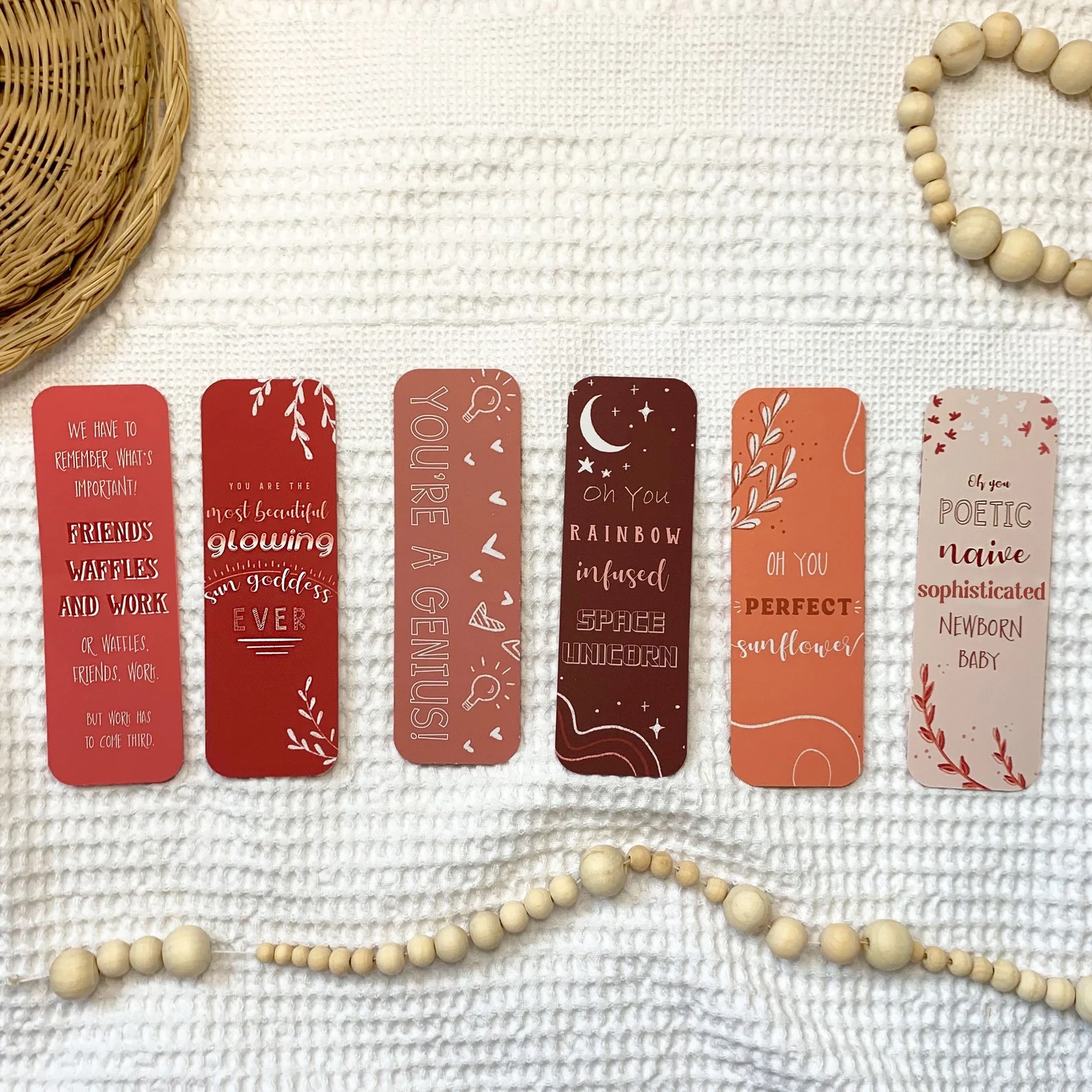 a photo of book marks featuring Leslie Knopes quotes