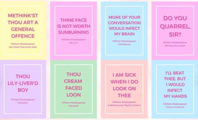 Printable Anti-Valentines Shakespeare Cards