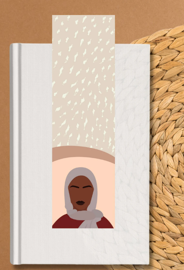 Black woman with hijab bookmark