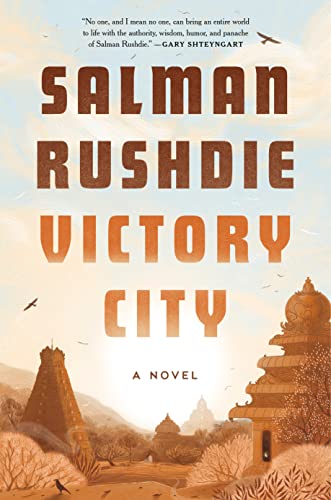 cover of Victory City by Salman Rushdie; illustration of an ancient desert town