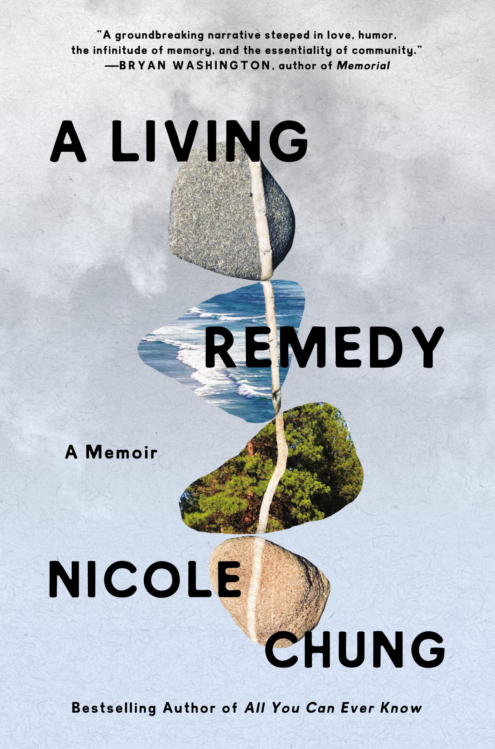a graphic of the cover of A Living Remedy: A Memoir by Nicole Chung