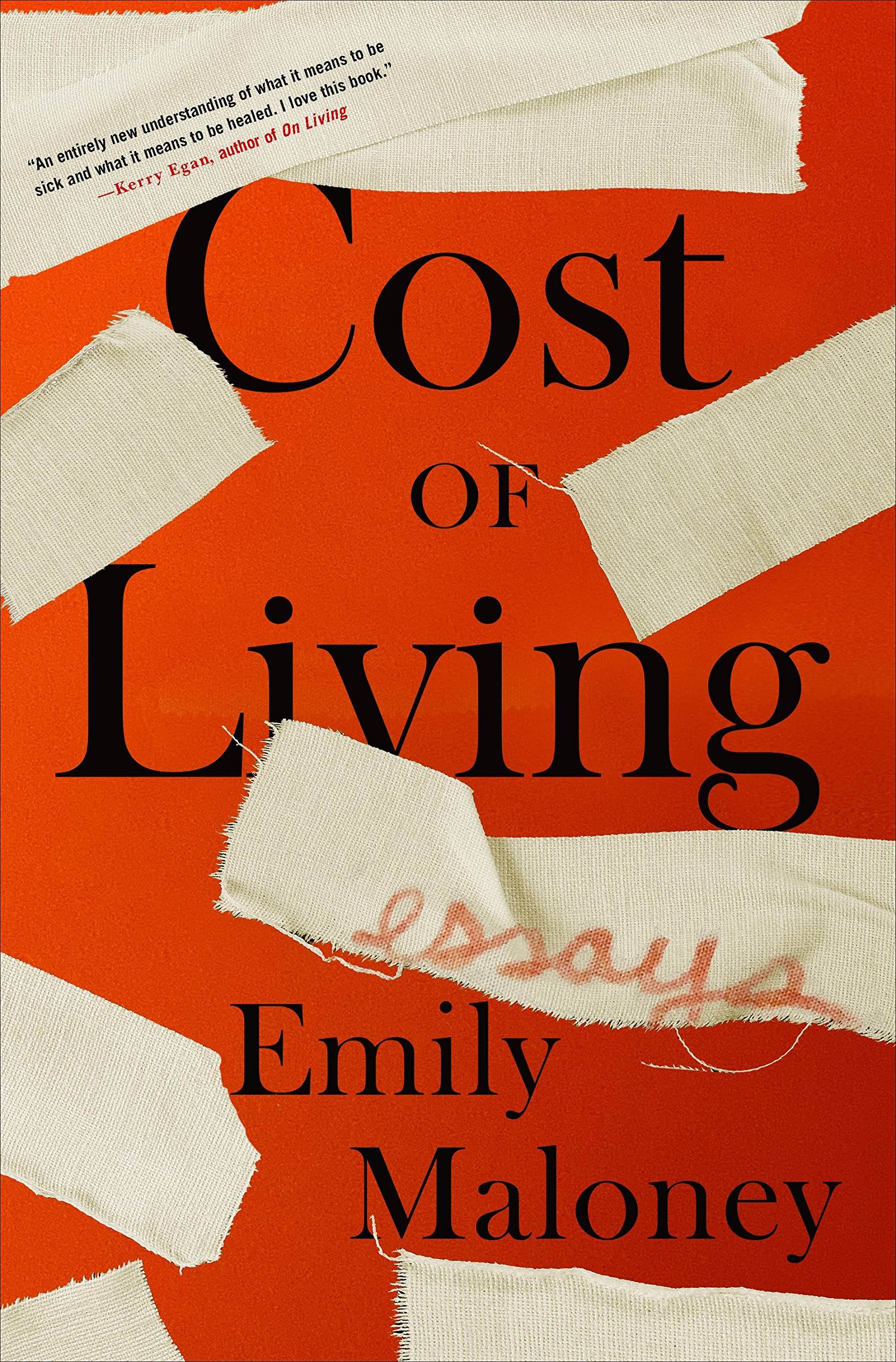 a graphic of the cover of Cost of Living: Essays by Emily Maloney