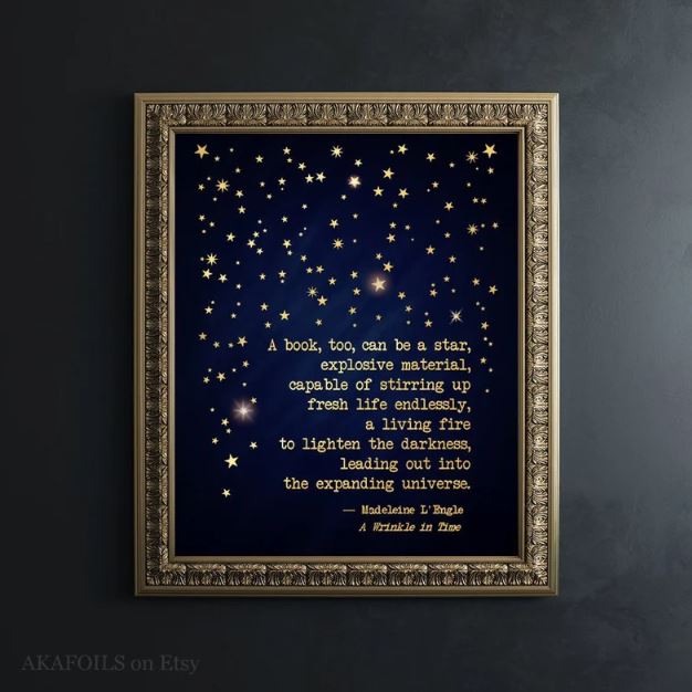 A Wrinkle in Time Book Quote Print by AKAFoils