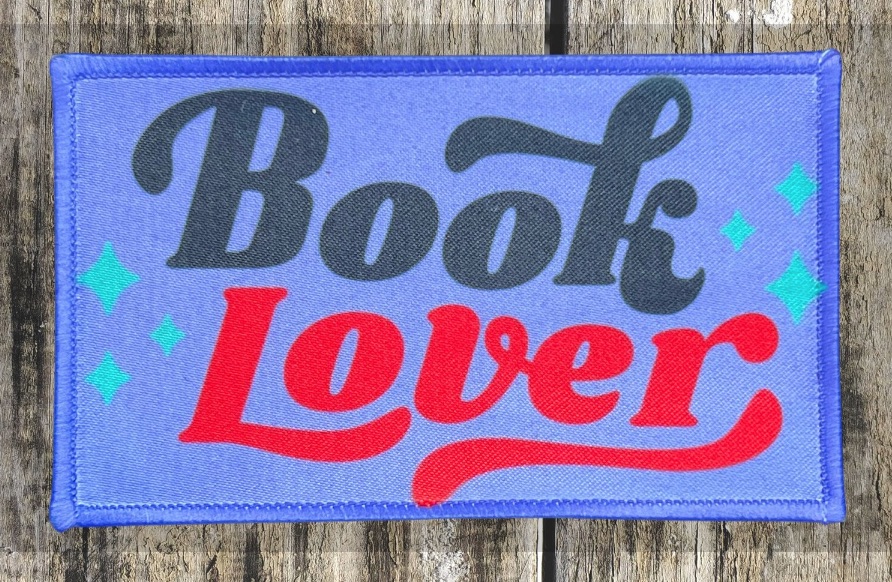 book lover iron on patch