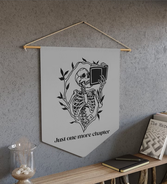 one more chapter skeleton pennant by fun4alldesigns