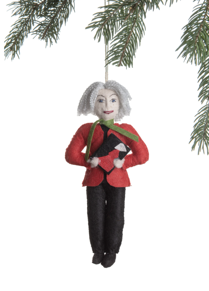 Felt ornament of Margaret Atwood