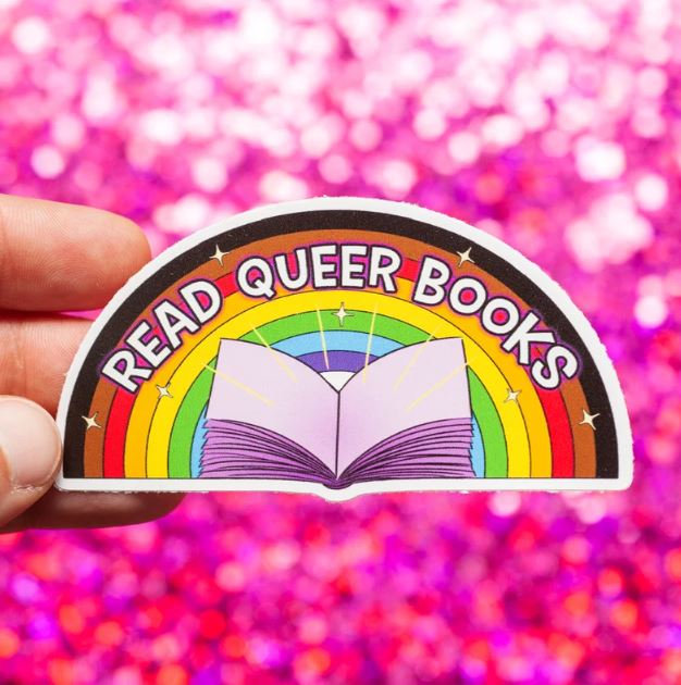 Read Queer Books Sticker by CraftyQueerStudio