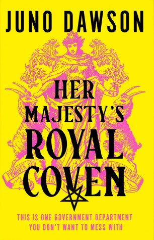 the yellow UK cover of Her Majesty's Royal Coven