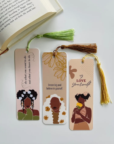 Floral Bookmark with Black Women