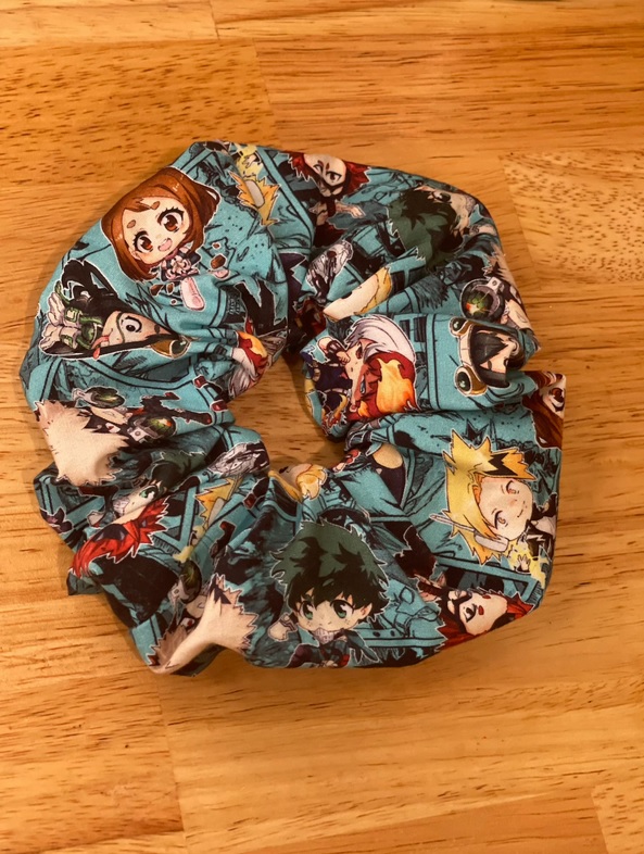 A scrunchy featuring anime characters