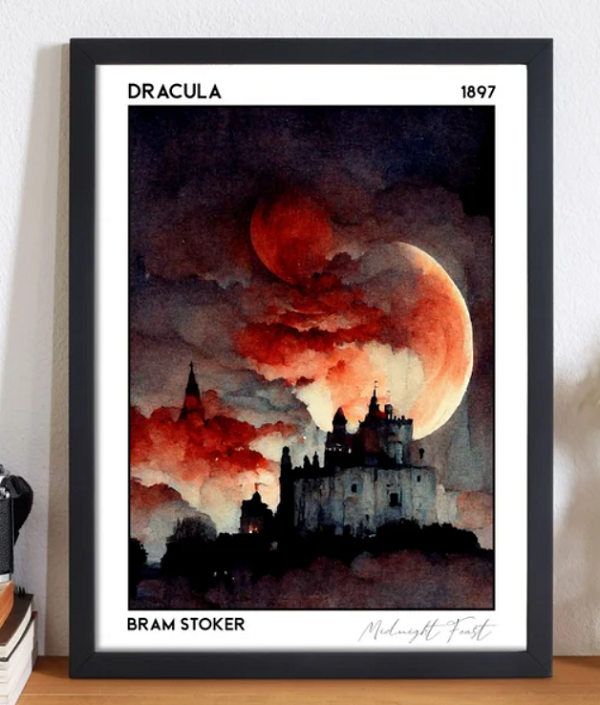 dracula watercolor print by beyondtheshelfshop