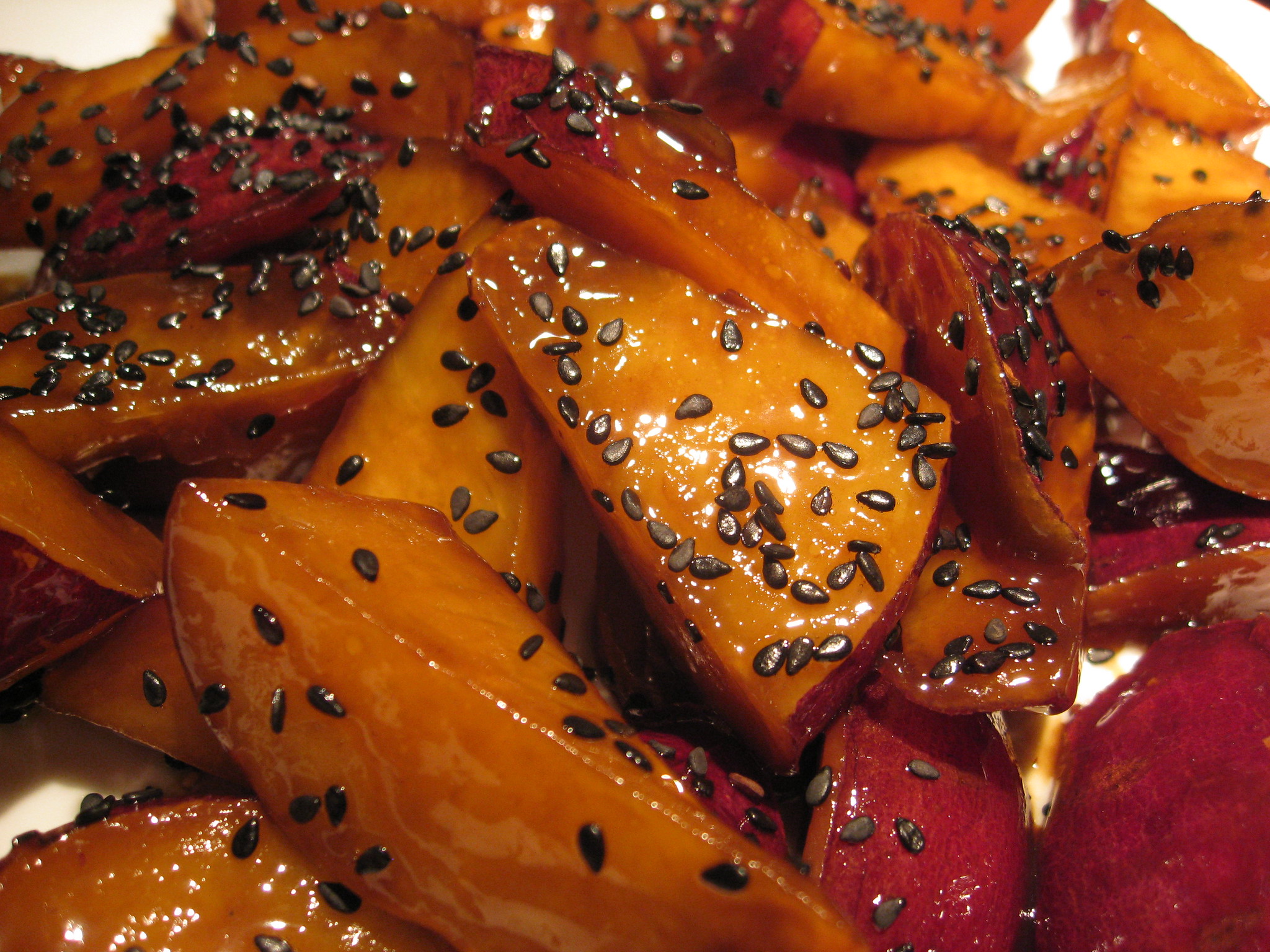 DAIGAKU IMO  or GLAZED JAPANESE SWEET POTATOES