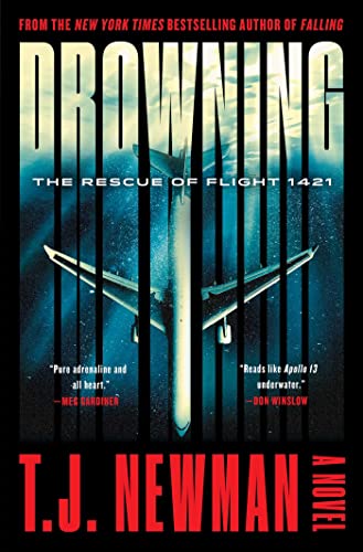 cover of Drowning: The Rescue of Flight 1421 by T. J. Newman; image of a plane facing straight down