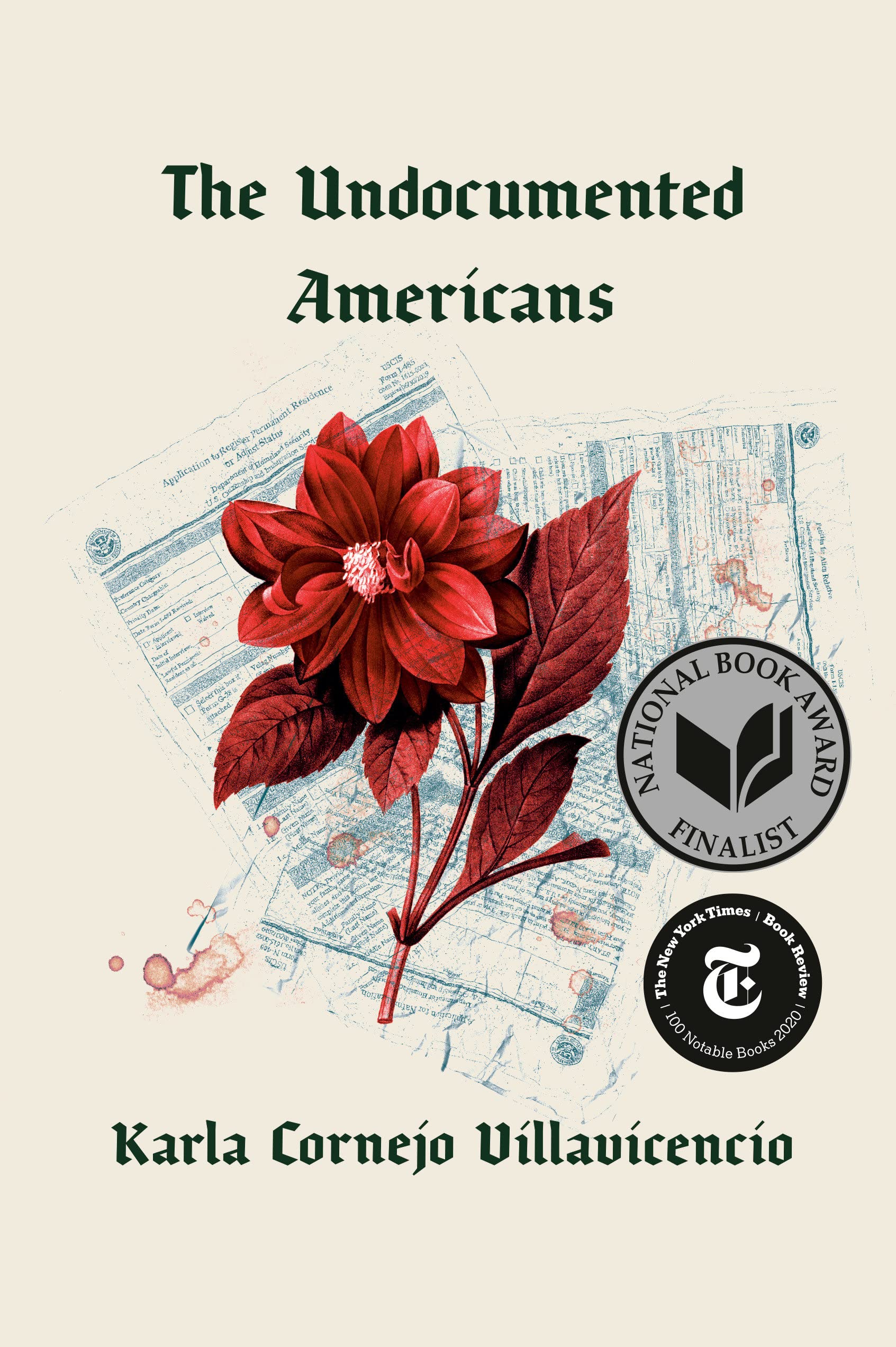 a graphic of the cover of The Undocumented Americans by Karla Cornejo Villavicencio