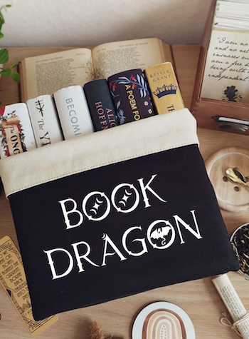 Book Dragon Canvas Basket