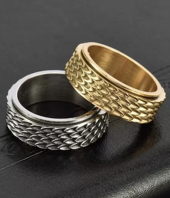 a photo of two Dragonscale Fidget Rings
