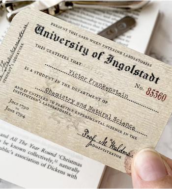 a photo of Frankenstein's Student ID Card