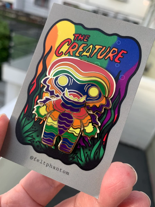 rainbow gilly gillman pride pin by feltphantom