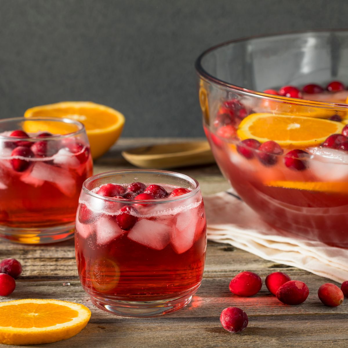 red fruit punch with garnish