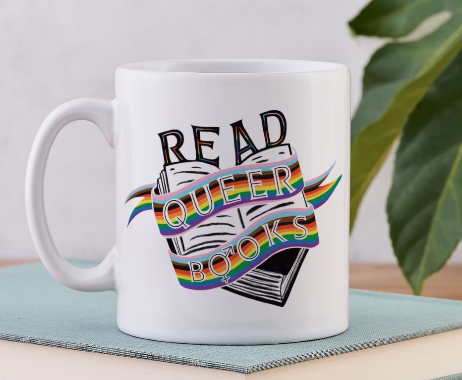 read queer books mug