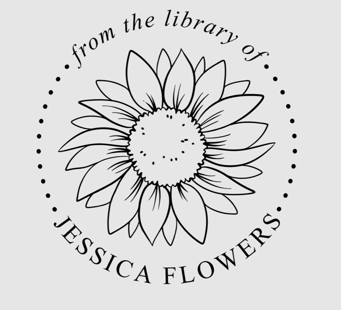 Book stamp with sunflower design