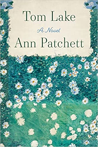 cover of Tom Lake by Ann Patchett; oil painting of a field of daisies 