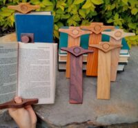 picture of wooden bookmark with holder