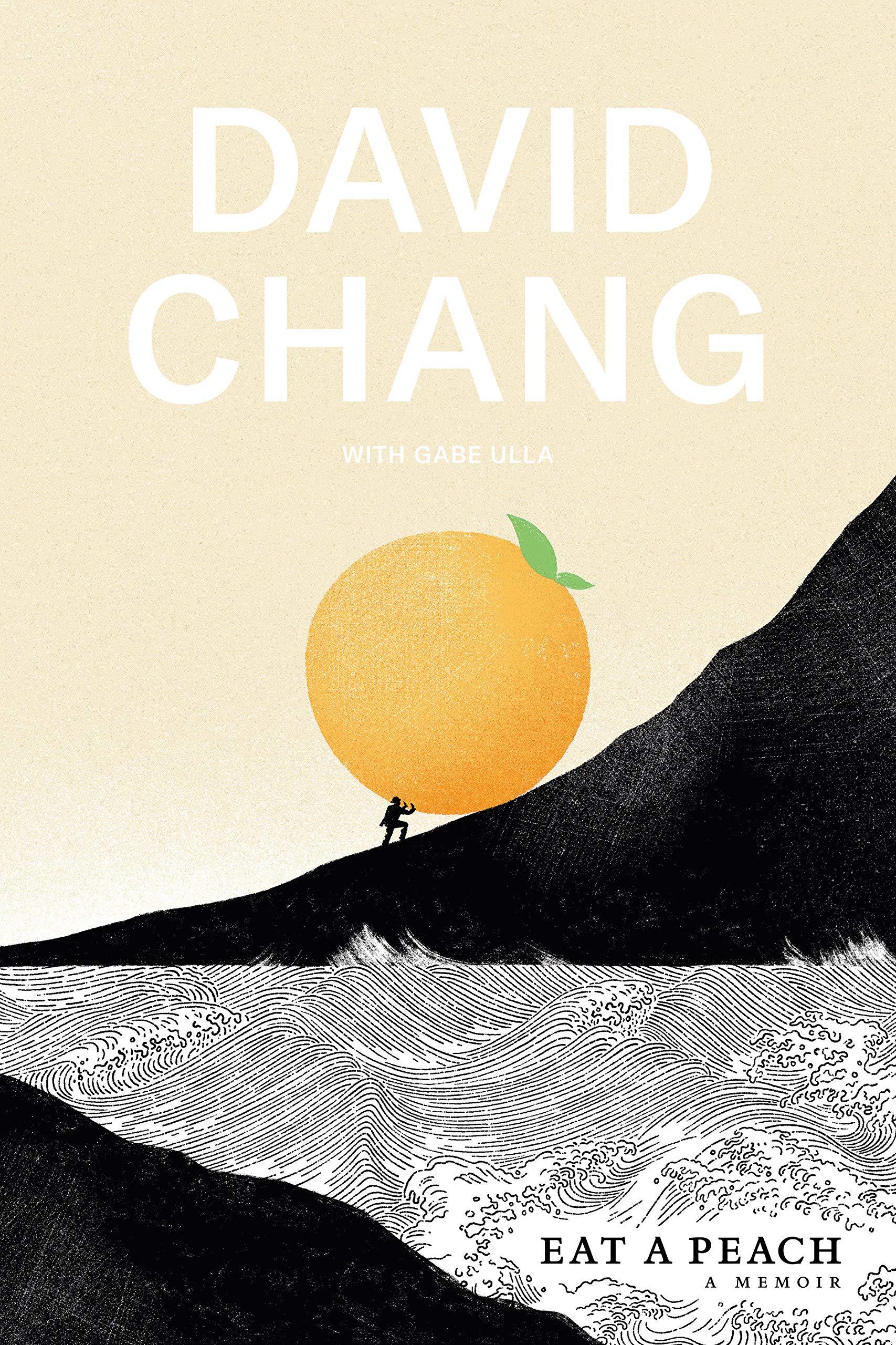 a graphic of the cover of Eat a Peach by David Chang