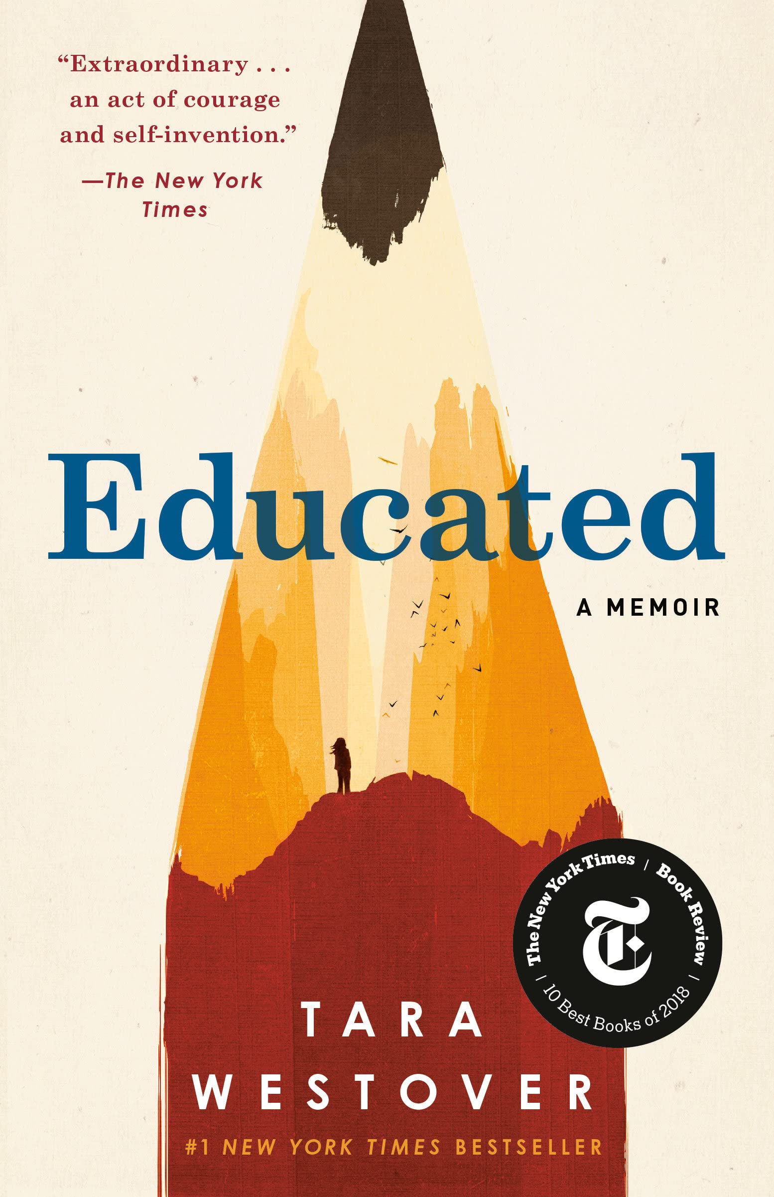 a graphic of the cover of Educated by Tara Westover