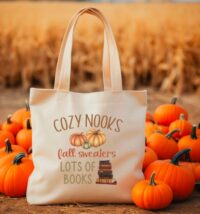 picture of fall book lover tote