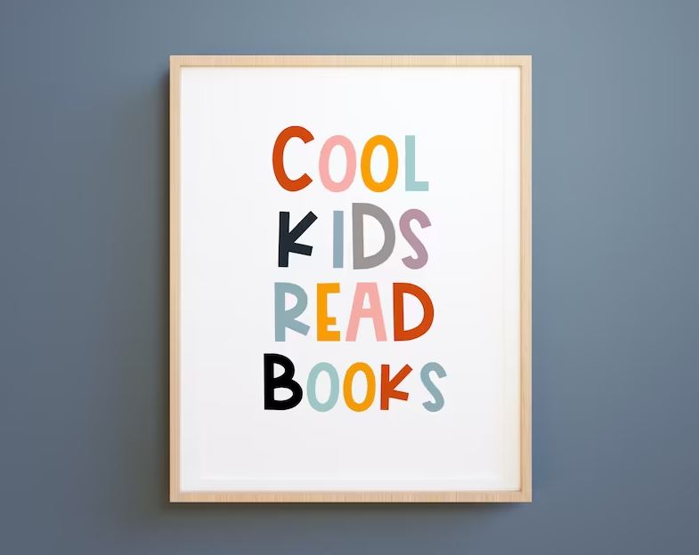 Cool Kids Read Books Digital Download by Arts Print Factory