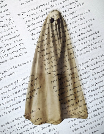 a photo of a translucent sheet ghost bookmark