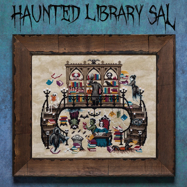 haunted library cross stitch pattern by lolacrowcrossstitch