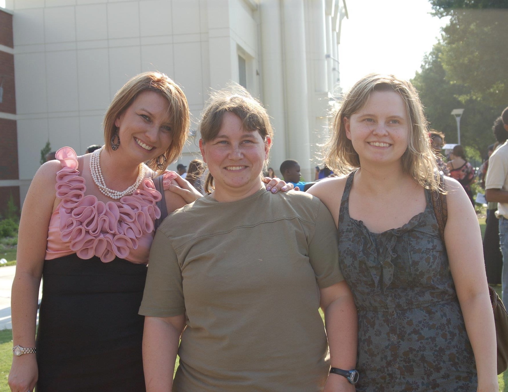 Margaret Kingsbury with her two sisters to her left