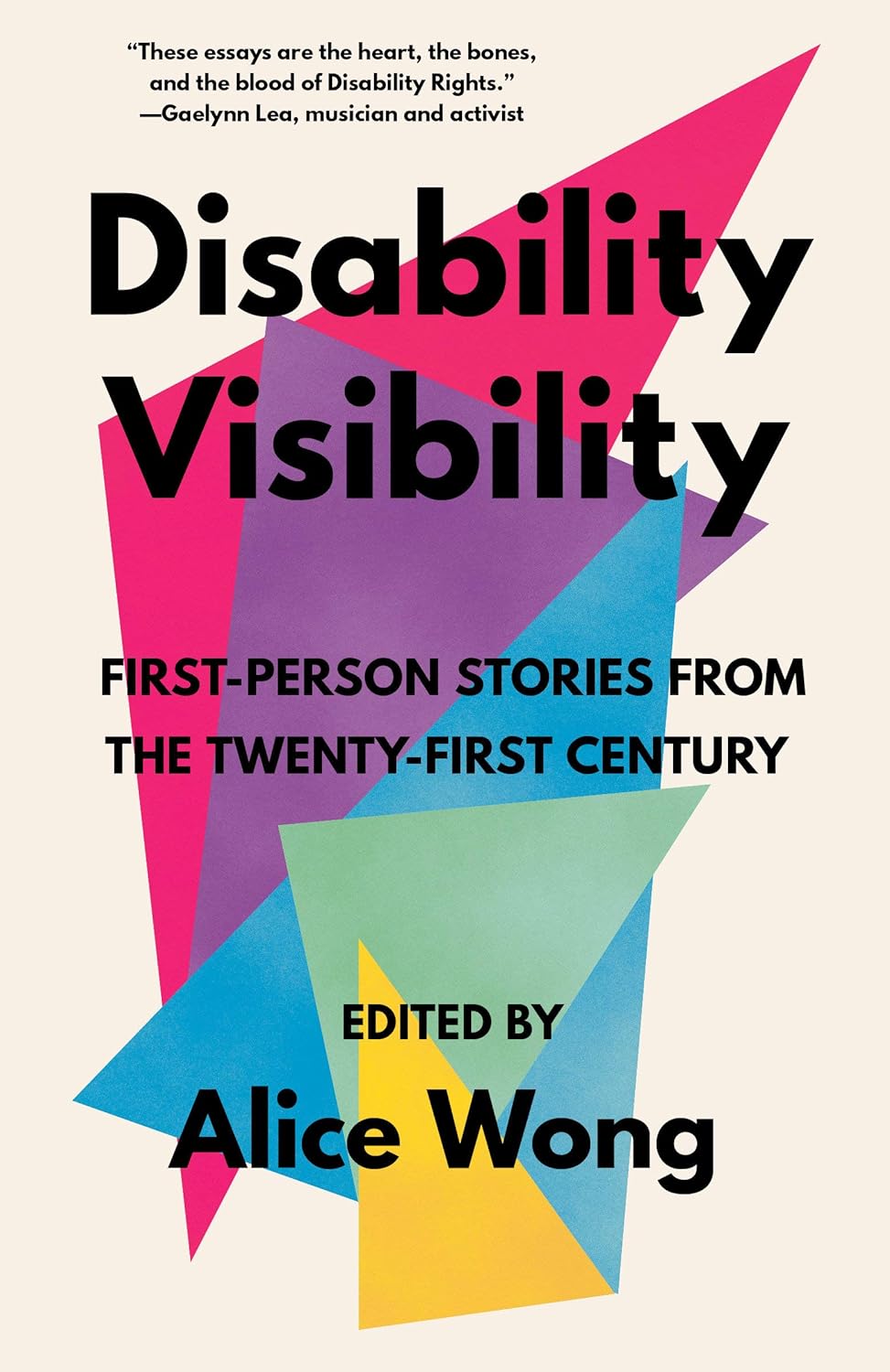 a graphic of the cover of Disability Visibility edited by Alice Wong