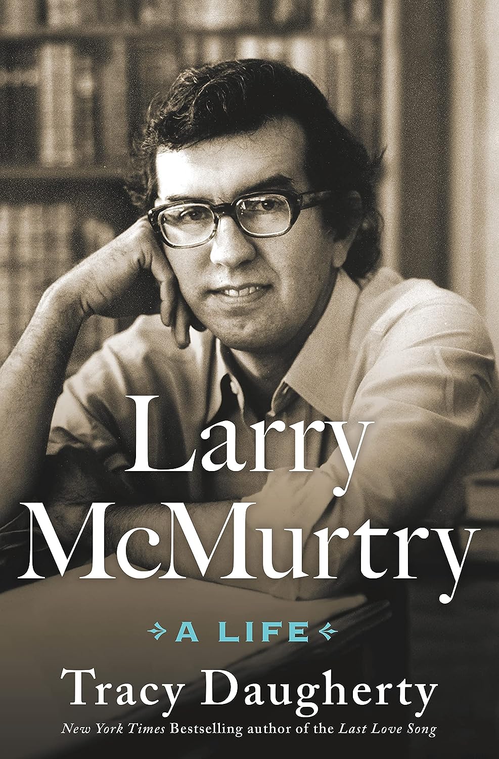 a graphic of the cover of Larry McMurtry: A Life by Tracy Daugherty